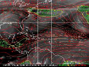 Météo tropicale : Carte des vents de cisaillement.