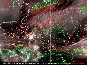 Météo tropicale : Carte des vents de cisaillement.