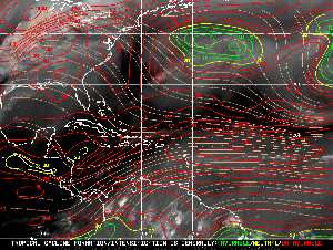 Météo tropicale : Carte des vents de cisaillement.