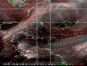 Météo tropicale : Carte des vents de cisaillement.