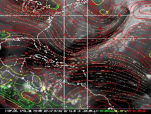 Météo tropicale : Carte des vents de cisaillement.