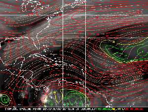 Météo tropicale : Carte des vents de cisaillement.