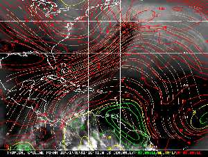 Météo tropicale : Carte des vents de cisaillement.