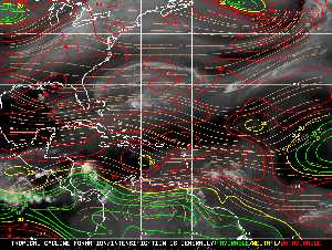 Météo tropicale : Carte des vents de cisaillement.