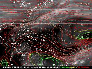 Météo tropicale : Carte des vents de cisaillement.