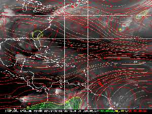 Météo tropicale : Carte des vents de cisaillement.