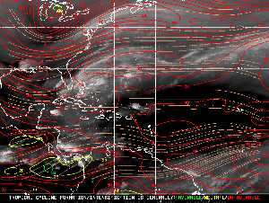 Météo tropicale : Carte des vents de cisaillement.