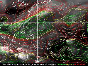 Météo tropicale : Carte des vents de cisaillement.