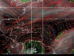 Météo tropicale : Carte des vents de cisaillement.