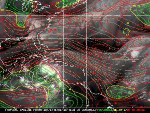 Météo tropicale : Carte des vents de cisaillement.