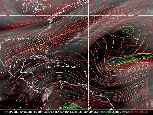 Météo tropicale : Carte des vents de cisaillement.