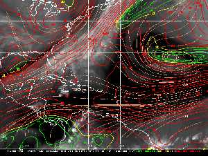 Météo tropicale : Carte des vents de cisaillement.