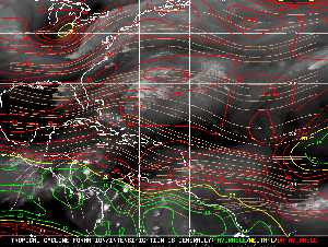 Météo tropicale : Carte des vents de cisaillement.