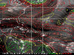 Météo tropicale : Carte des vents de cisaillement.