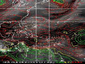 Météo tropicale : Carte des vents de cisaillement.