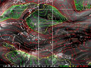 Météo tropicale : Carte des vents de cisaillement.