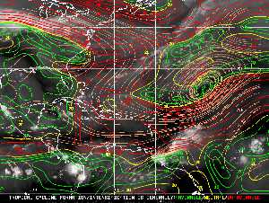 Météo tropicale : Carte des vents de cisaillement.
