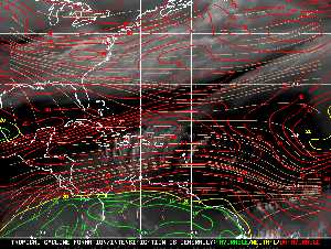 Météo tropicale : Carte des vents de cisaillement.