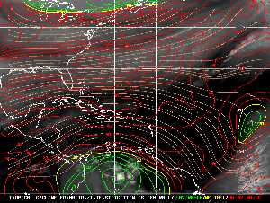 Météo tropicale : Carte des vents de cisaillement.