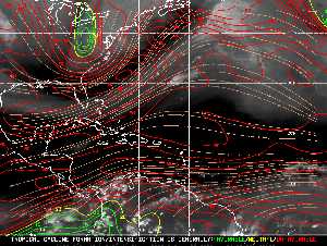 Météo tropicale : Carte des vents de cisaillement.