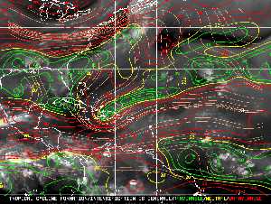 Météo tropicale : Carte des vents de cisaillement.
