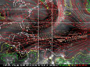 Météo tropicale : Carte des vents de cisaillement.