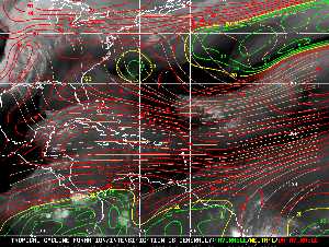 Météo tropicale : Carte des vents de cisaillement.