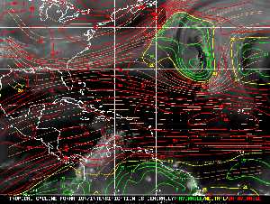 Météo tropicale : Carte des vents de cisaillement.