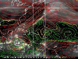 Météo tropicale : Carte des vents de cisaillement.