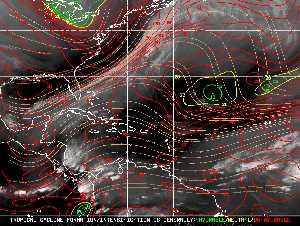 Météo tropicale : Carte des vents de cisaillement.