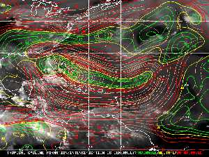 Météo tropicale : Carte des vents de cisaillement.