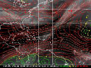 Météo tropicale : Carte des vents de cisaillement.
