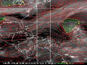 Météo tropicale : Carte des vents de cisaillement.