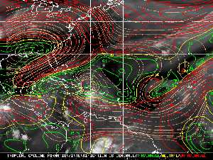 Météo tropicale : Carte des vents de cisaillement.
