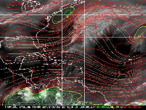 Météo tropicale : Carte des vents de cisaillement.