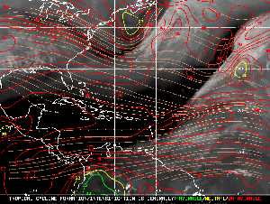 Météo tropicale : Carte des vents de cisaillement.