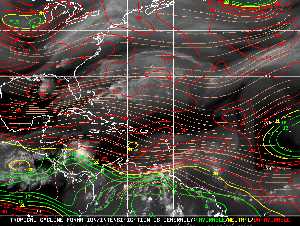 Météo tropicale : Carte des vents de cisaillement.