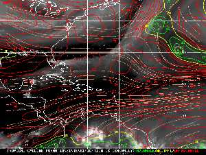 Météo tropicale : Carte des vents de cisaillement.