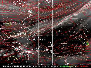 Météo tropicale : Carte des vents de cisaillement.