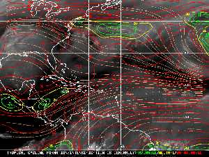 Météo tropicale : Carte des vents de cisaillement.