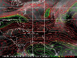 Météo tropicale : Carte des vents de cisaillement.