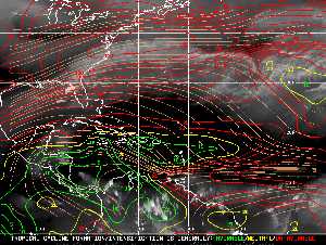 Météo tropicale : Carte des vents de cisaillement.