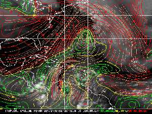 Météo tropicale : Carte des vents de cisaillement.