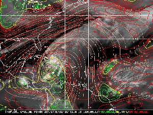 Météo tropicale : Carte des vents de cisaillement.