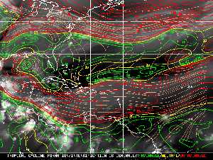 Météo tropicale : Carte des vents de cisaillement.