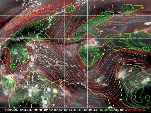 Météo tropicale : Carte des vents de cisaillement.