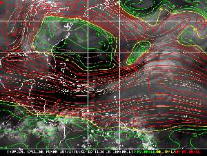 Météo tropicale : Carte des vents de cisaillement.