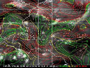 Météo tropicale : Carte des vents de cisaillement.
