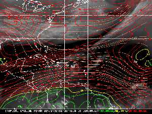 Météo tropicale : Carte des vents de cisaillement.