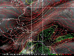 Météo tropicale : Carte des vents de cisaillement.